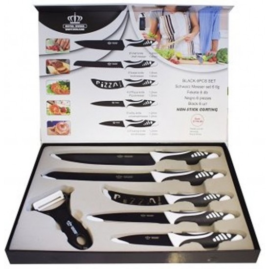 Royalty Line 6-delige Roestvrij Stalen Messenset Anti Bacterieel